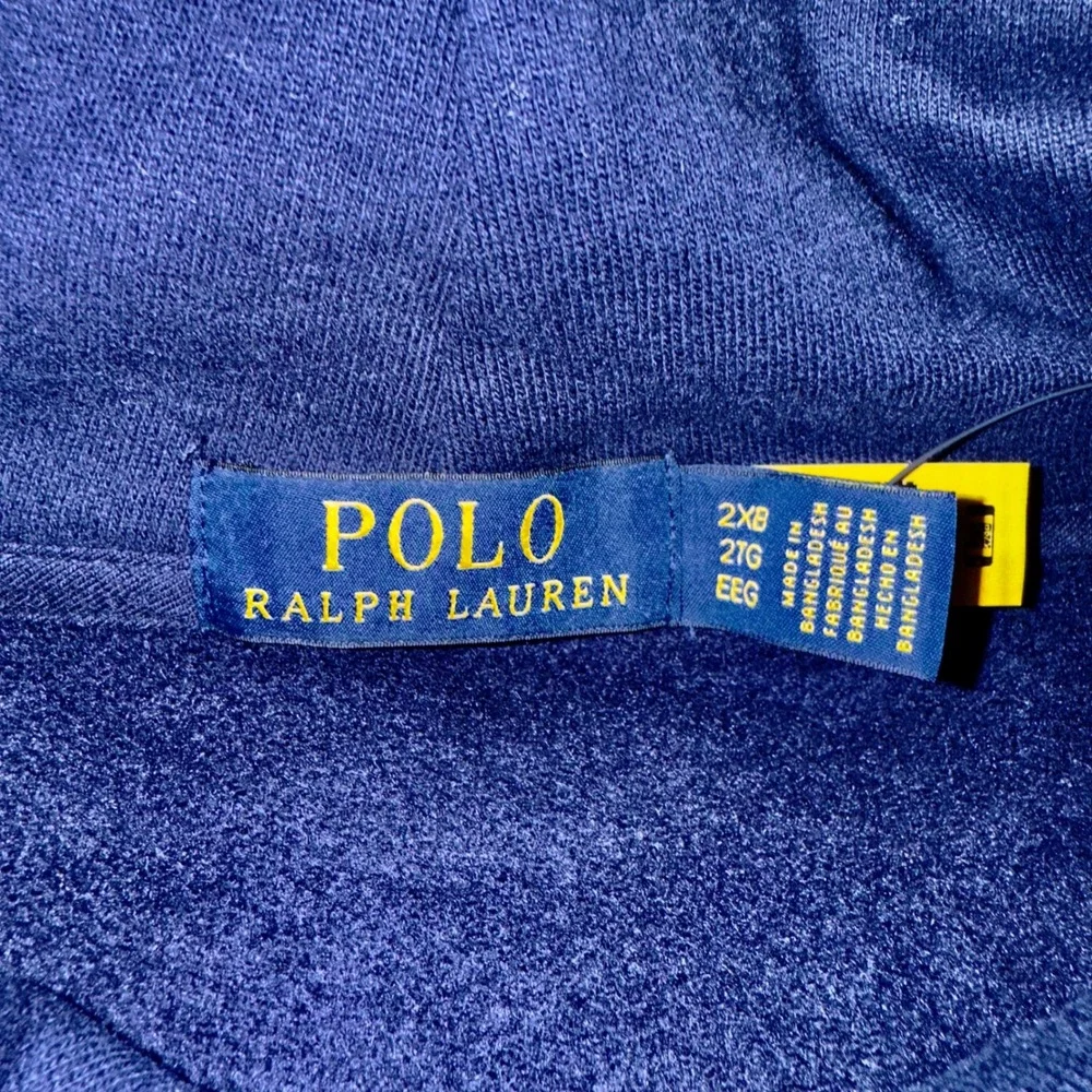 Polo Ralph‎ Lauren Mens 2XLB Navy Blue Fleece Hoodie Red Pony NWT